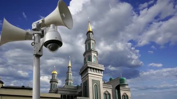 Moschea Della Cattedrale Mosca Contro Nuvole Movimento Russia Moschea Principale — Video Stock