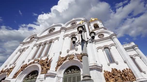 移動する雲 モスクワ ロシアに対する救世主大聖堂 キリスト — ストック動画