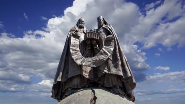 Moscow Ryssland Juli 2020 Monument Skulpturala Komplexet Patriarker Moskva Och — Stockvideo