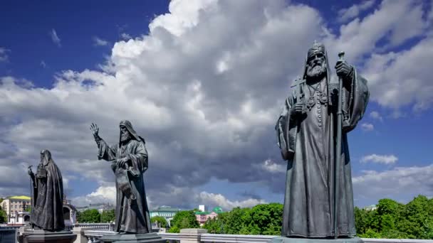 Moscow Russie Juli 2020 Monumenten Van Het Sculpturale Complex Patriarchen — Stockvideo