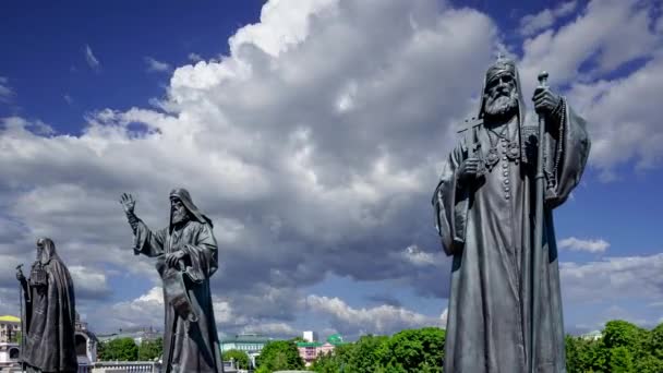 Moscú Rusia Julio 2020 Monumentos Del Complejo Escultórico Patriarcas Moscú — Vídeos de Stock