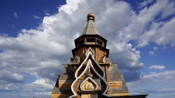 Igreja São Nicolau Izmailovsky Kremlin Kremlin Izmailovo Contra Nuvens Movimento — Vídeo de Stock