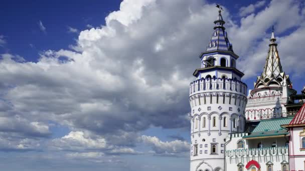 Kremlin Izmaylovo Moving Clouds Moscow Russia Unique Center Culture Entertainment — Vídeo de stock