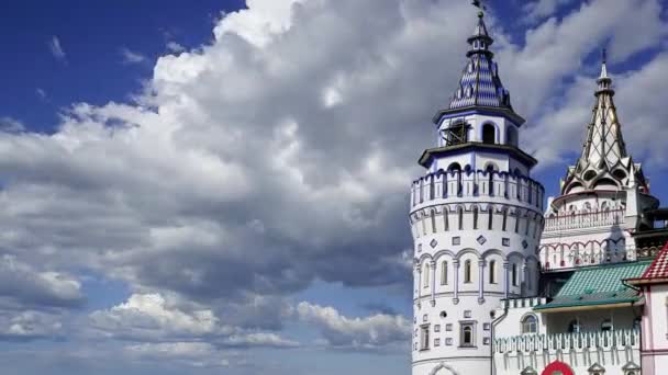Kremlin Izmaylovo Gegen Die Sich Bewegenden Wolken Moskau Russland Einzigartiges — Stockvideo