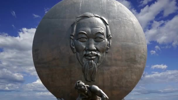 Monumentet Chi Minh Bygget Mai 1990 Ble Reist Mot Bevegelige – stockvideo