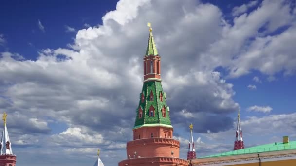 Moscou Kremlin Contre Les Nuages Mouvants Russie Site Patrimoine Mondial — Video