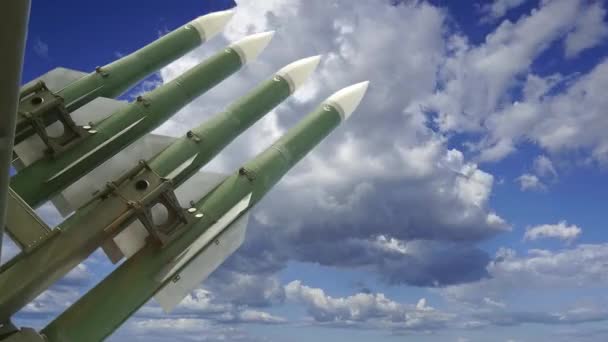 Rachetele Antiaeriene Rusești Moderne Împotriva Norilor Mișcare — Videoclip de stoc