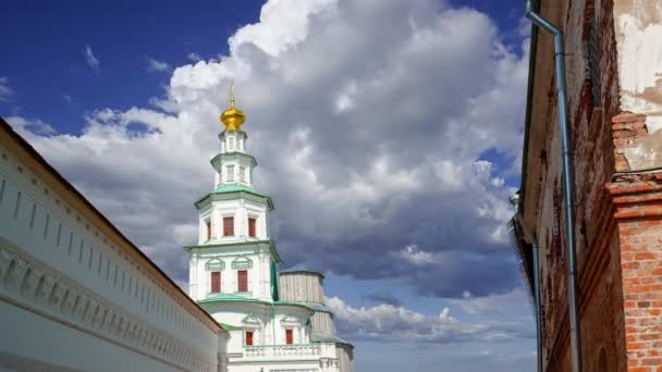 Nya Jerusalem Mot Rörliga Molnen Staden Istra Moskvas Omgivningar Ryssland — Stockvideo