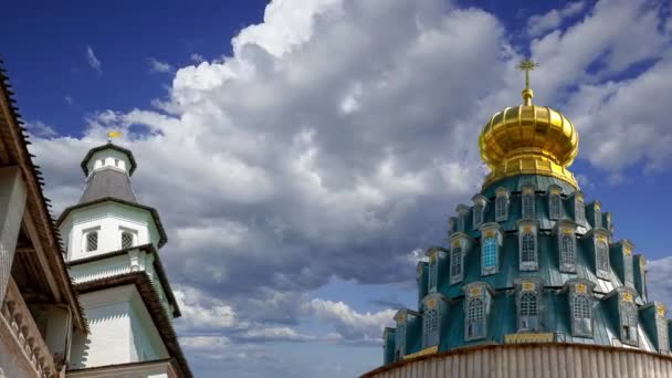 Nueva Jerusalén Contra Las Nubes Movimiento Ciudad Istra Alrededores Moscú — Vídeos de Stock