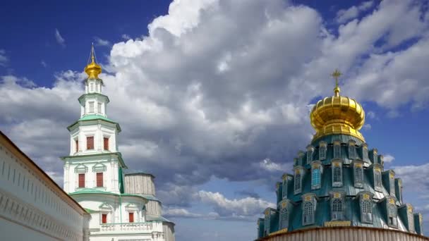 Новий Єрусалим Проти Рухливих Хмар Місті Істра Околиці Москви Росії — стокове відео