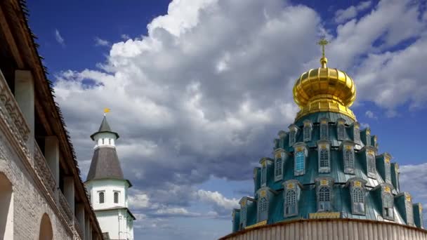 Nova Jerusalém Contra Nuvens Movimento Cidade Istra Arredores Moscou Rússia — Vídeo de Stock