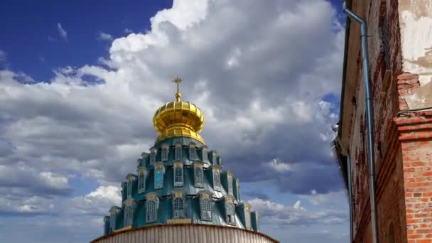 Nueva Jerusalén Contra Las Nubes Movimiento Ciudad Istra Alrededores Moscú — Vídeos de Stock