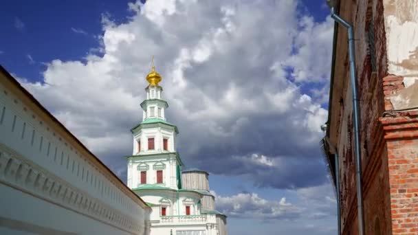 Nueva Jerusalén Contra Las Nubes Movimiento Ciudad Istra Alrededores Moscú — Vídeos de Stock