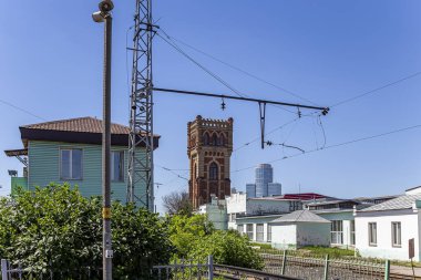 MOSCOW, RUSSIA - 4 Temmuz 2015 Belorussky tren istasyonu- Moskova, Rusya 'daki dokuz ana tren istasyonundan biridir. 1870 yılında açıldı ve 1907-1912 yılları arasında şimdiki haliyle yeniden inşa edildi.     