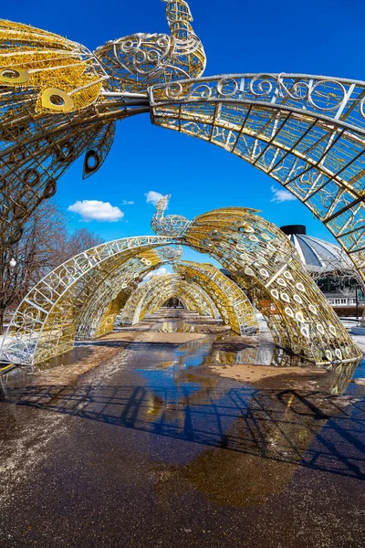 Decoração Natal Feriados Ano Novo Moscou Dia Ensolarado Inverno Rússia — Fotografia de Stock