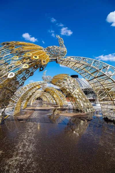 Різдвяні Новорічні Свята Москві Сонячний Зимовий День Руси Біля Великого — стокове фото