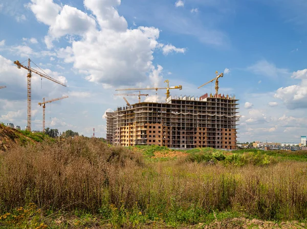 Pohled Staveniště Průmyslový Obraz Moskva Rusko — Stock fotografie