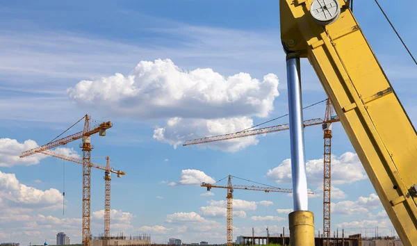 Moscow Russia August 2013 Part Construction Machine Excavator Crane Background — Fotografia de Stock