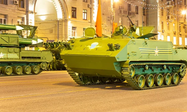 Moscow Russia May 2015 Російська Зброя Репетиція Військового Параду Вночі — стокове фото