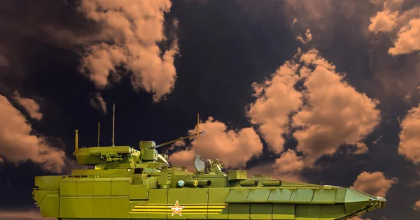 Rus Modern Silahları Gece Gökyüzüne Rusya Karşı — Stok fotoğraf
