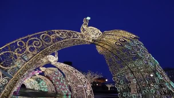 Moscú Rusia Marzo 2021 Decoración Navidad Festivos Año Nuevo Moscú — Vídeos de Stock