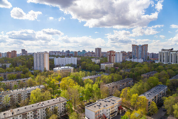 Вид с воздуха на Москву, Россия 