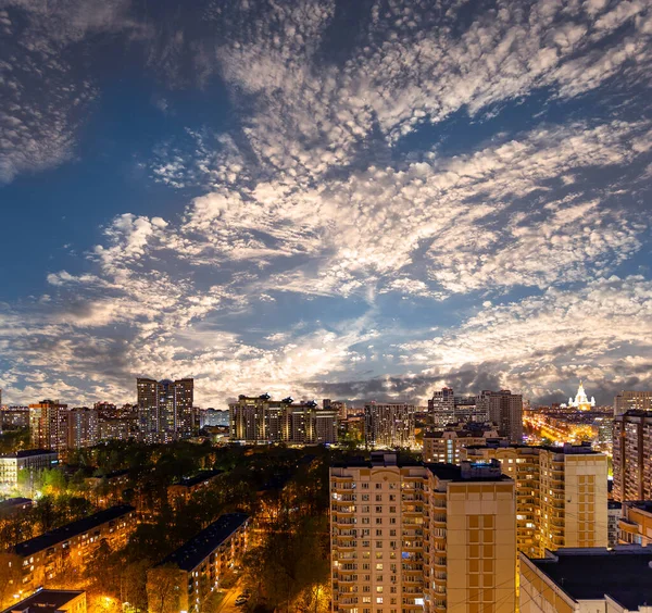 Vista Aérea Moscú Noche Rusia —  Fotos de Stock