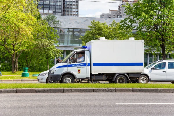 Moskva Rusko Května 2021 Policejní Auto Ulici Městě Letní Slunečný — Stock fotografie