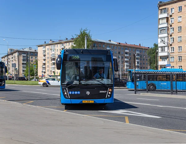 Moscow Rússia Junho 2021 Ônibus Passageiros Vai Longo Rota — Fotografia de Stock