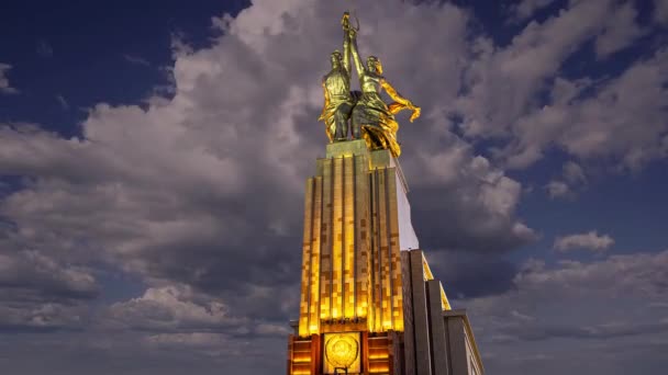 Moskau Russland Juni 2021 Berühmtes Sowjetisches Denkmal Der Bildhauerin Vera — Stockvideo