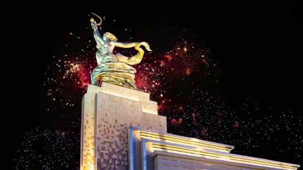Moscow Ryssland Maj 2021 Skulptör Vera Mukhina Moskva Ryssland Firande — Stockvideo