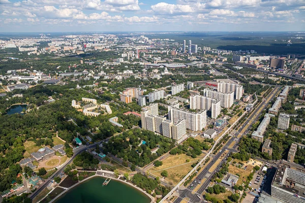 2014 Moscow Russia July Spectacular Airview 340 오스탄키노 텔레비전 타워에서 — 스톡 사진