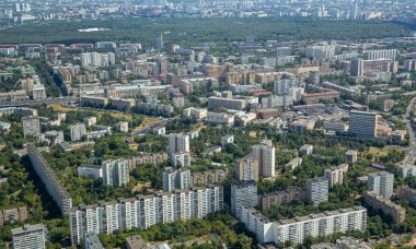 muhteşem havadan görünümü (340 m) Moskova, Rusya. Ostankino televizyon kulesinden göster