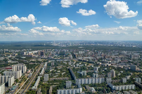 Spektakuläre Luftaufnahme 340 Von Moskau Russland Blick Vom Fernsehturm Ostankino — Stockfoto