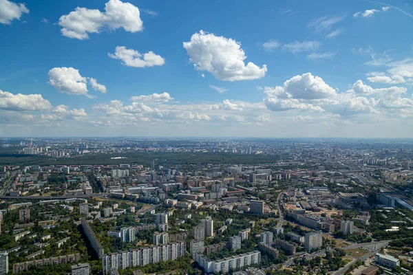 Spectacular Aerial View 340 Moscow Russia View Ostankino Television Tower — Stock Photo, Image