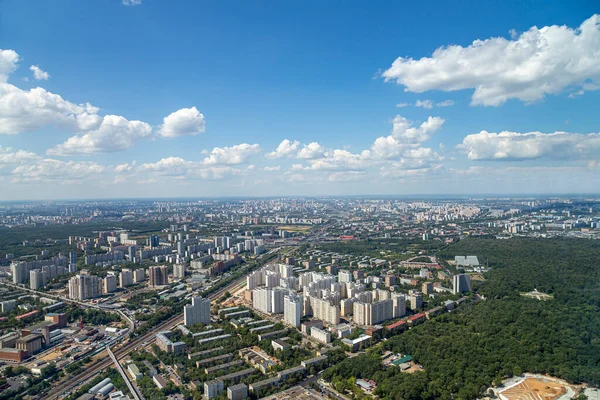 Spectacular Aerial View 340 Moscow Russia View Ostankino Television Tower — Stock Photo, Image