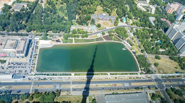 Spektakulära Flygfoto 340 Moskva Ryssland Visa Från Ostankino Tornet — Stockfoto