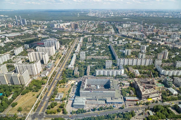 Vista Aérea Espetacular 340 Moscou Rússia Vista Torre Televisão Ostankino — Fotografia de Stock