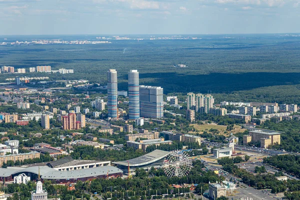 Spectacular Aerial View 340 Moscow Russia View Ostankino Television Tower — Stock Photo, Image