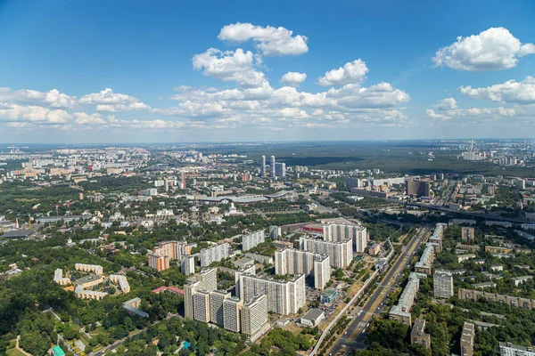 Spektakuläre Luftaufnahme 340 Von Moskau Russland Blick Vom Fernsehturm Ostankino — Stockfoto