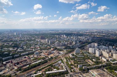 muhteşem havadan görünümü (340 m) Moskova, Rusya. Ostankino televizyon kulesinden göster