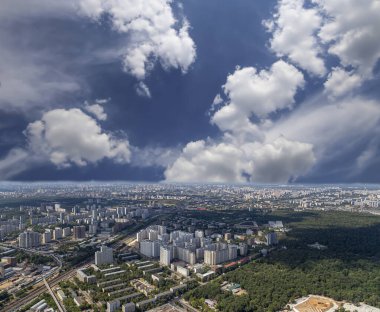 muhteşem havadan görünümü (340 m) Moskova, Rusya. Ostankino televizyon kulesinden göster