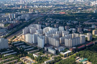 muhteşem havadan görünümü (340 m) Moskova, Rusya. Ostankino televizyon kulesinden göster