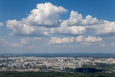 muhteşem havadan görünümü (340 m) Moskova, Rusya. Ostankino televizyon kulesinden göster