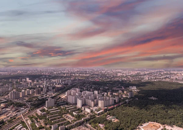 Spectacular Aerial View 340 Moscow Russia View Ostankino Television Tower — Stock Photo, Image