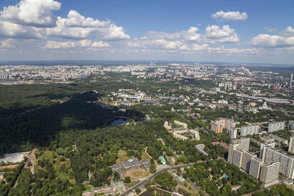 Spectaculaire Luchtfoto 340 Van Moskou Rusland Uitzicht Vanaf Ostankino Televisietoren — Stockfoto