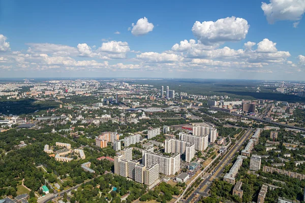 Spectaculaire Luchtfoto 340 Van Moskou Rusland Uitzicht Vanaf Ostankino Televisietoren — Stockfoto