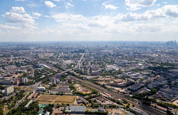 Spectaculaire Luchtfoto 340 Van Moskou Rusland Uitzicht Vanaf Ostankino Televisietoren — Stockfoto