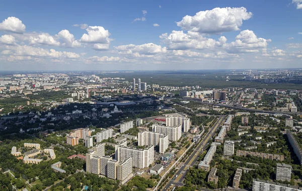 Spektakulära Flygfoto 340 Moskva Ryssland Visa Från Ostankino Tornet — Stockfoto