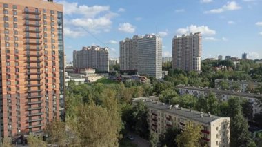 Moskova 'nın havadan görünüşü, yerleşim alanı Cheryomushki, Rusya.